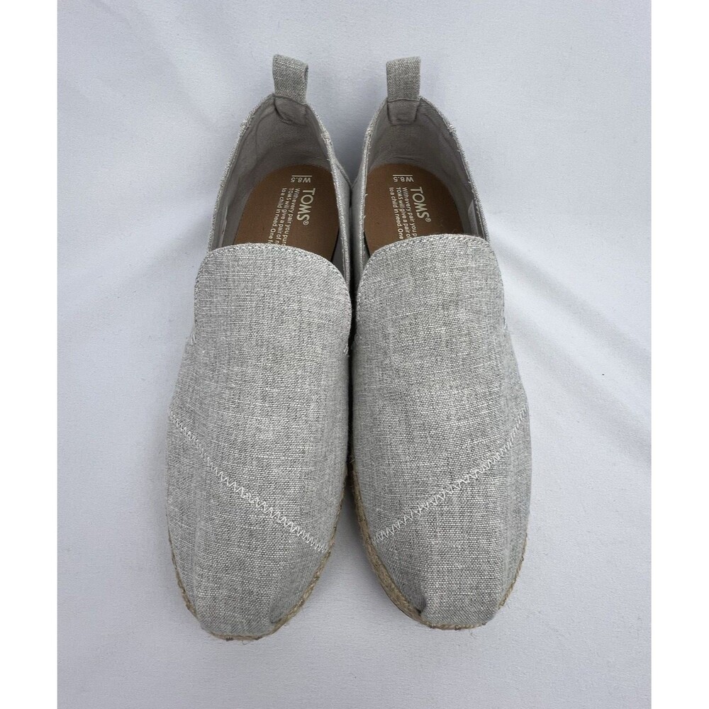TOMS Alpargata Espadrille Gray Slub Chambray Women's 8.5 Shoes New! - Picture 3 of 10